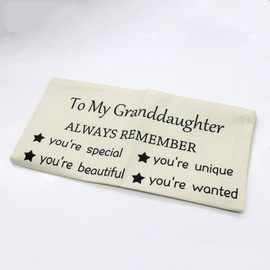 Aconesong To My Granddaughter Gifts from Grandma Grandpa Pillow Cover Cushion Covers for Granddaughter Birthday Christmas Party Home Decor 18 * 18 In