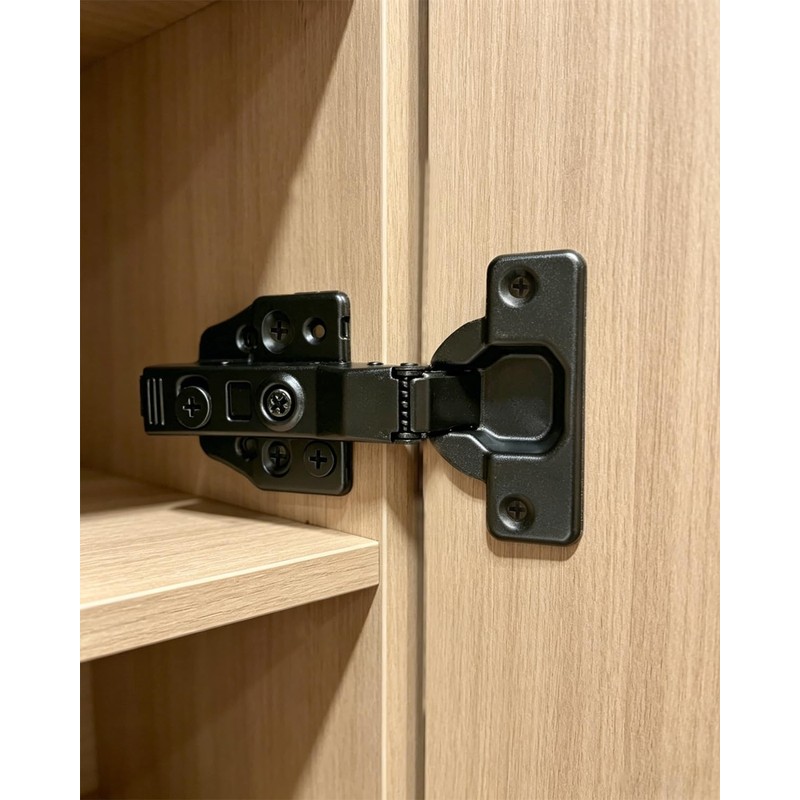 2 Pack Half Cover Hinge Gun Black, Suitable for Frameless