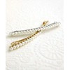 VINGTAINE H7302-S- Small Pearl Long Barrette, Wedding, Party, After-party, Simple,