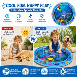 Pet Water Play Mat for Summer Fun – PVC Spray Splash Pad for Dogs, Cats, Babies & Backyard Sensory Play