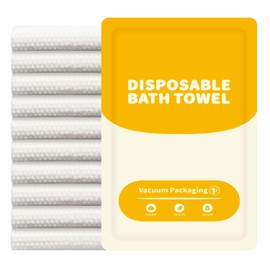 JEBBLAS Disposable Body Towels, Bathroom Towel, Disposable Vacuum Packaging, Travel Towels, White, Guest Towels for Bathroom, Travel, Hiking, Camping, Backpacking (140 x 70 cm, Pack of 10)