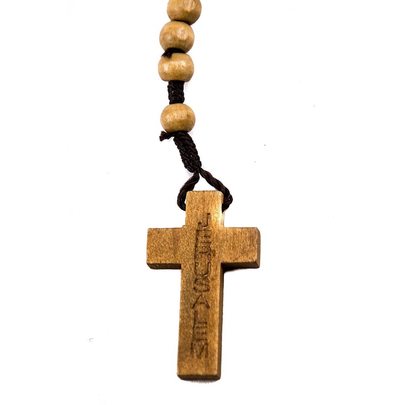 Dozen Catholic Praying Rosary Jesus Crucifix Jerusalem Olive Wood Beads