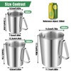 Afcabakila 3 Pcs Stainless Steel Measuring Cups Set Metal Pitcher