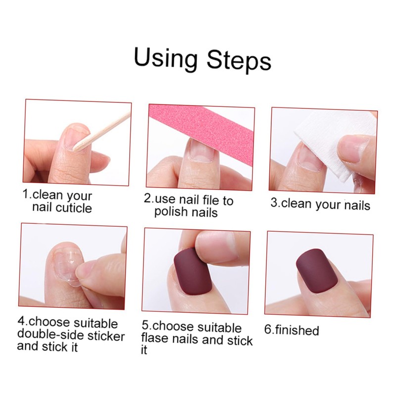 FOMIYES 100pcs Matte Long Ballerina Press Nails Fake Nails False