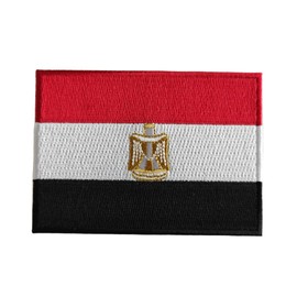 Mr Patches Egypt Flag Iron-On Embroidered Patch Set (2-Pack) – Iron-On/Sew-On Patches for Jackets, Backpacks, Hats, and Uniforms