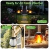 2 Pack Solar Flame Lanterns Outdoor,Realistic Flickering Flame Solar Lights
