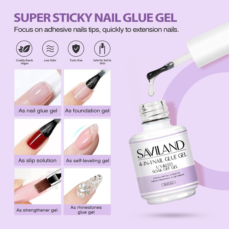 SAVILAND- Kit de uñas Gel X: Kit de uñas de