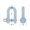 Galvanised Lifting Dee Shackles Screw Pin 1 Ton X2 (1T