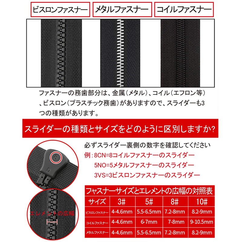 HYCALY Coil Slider 3CN 5CN Coil Fastener Slider Easy Convenient