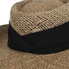 CTM Men's Straw Gambler Hat with Hatband, Black, X-Large