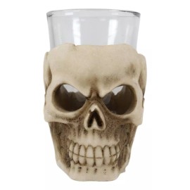 Ebros Grinning Skull Shot Glass Set of 6 Altar of Skulls Skeleton Ossuary Skull