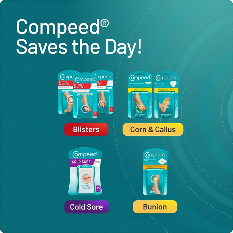 Compeed On Toes Blister Plasters, 8 Hydrocolloid Plasters, Foot Treatment,