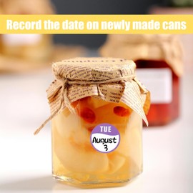 Days of The Week Stickers,3500 Food Labels Stickers,Circular Full Week Day Dots Food Labels,Day Dots Food Labels(All 7 Days Included 500 Labels per Roll)