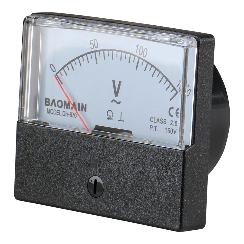 Baomain Voltmeter DH-670 AC 0-150V Rectangular Class 2.5 Analog Panel
