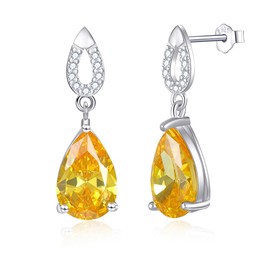 JIANGXIN Elegant 925 Sterling Silver Ladies Earrings, Hypoallergenic to Metal, Birthstone Adopted, 925 Silver, Women's Stud Earrings, Both Ears, Water Droplet, Style for Women, Birthday, Wedding, Gift