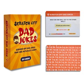 Deyl cavier 50 Scratch Off Dad Jokes Cards – Christmas & Birthday Gifts for Dad, Funny from Son and Daughter, Cool Gadgets for Dads Who Want Nothing