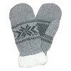 Grand Sierra Women's Ragg Wool Snowflake Mitten, Light Grey