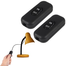 Raheem Pack of 2 Cord Switches, 250 V 6 A Intermediate Switch, Cable Switch for 2-Core and 3-Core Power Cables, Compatible with All Types of Electric Lamps, Table Lamps