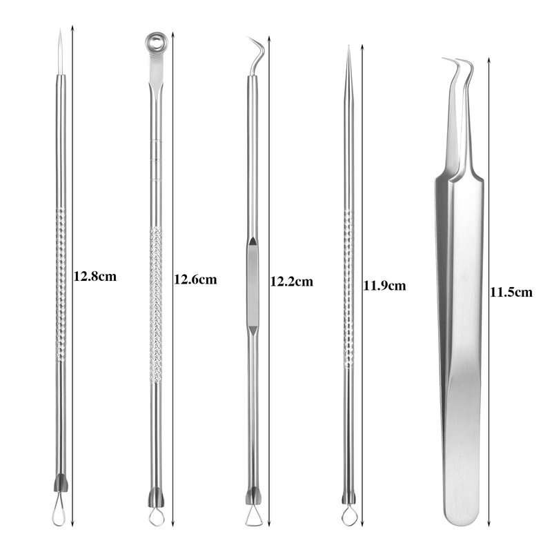 Coptiner 5pcs Pimple Tool Set Acne Blackhead Remover Extractor Tools