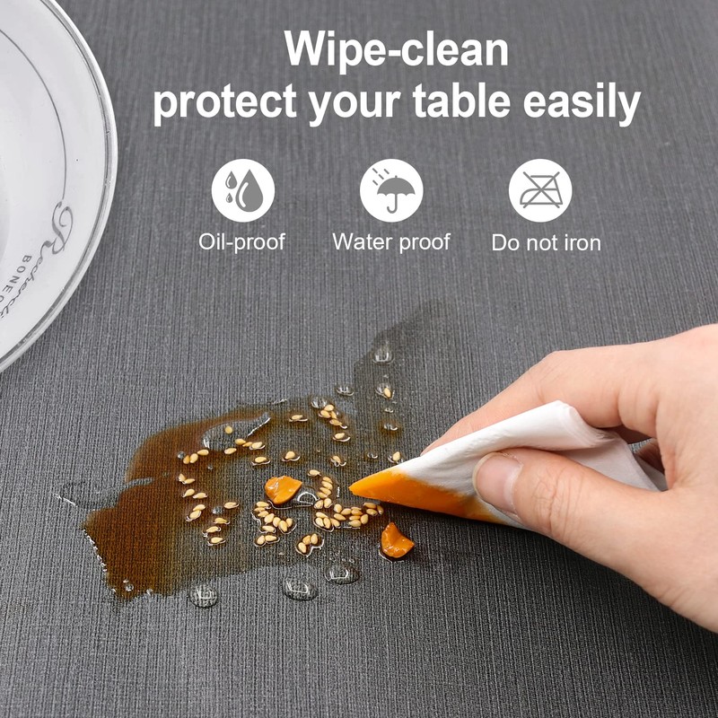 Newthinking PVC Table Cloth Wipe Clean Tablecloth Plastic Waterproof Table