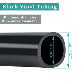 ZY-hosetube Black Vinyl Tubing 3/8” ID × 1/2” OD - 100 Feet PVC Flexible Plastic Tube Hybrid Hose, Transfer Water Air Oil for Pond Fountain Garden, Non-toxic and BPA free