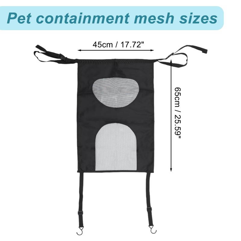 GLIDESMOOTH 犬用車載ネットバリア 調節可能なロープとフック付き s_u_vピックアップ用 犬用車載ネットバリア ブラック 65x45cm