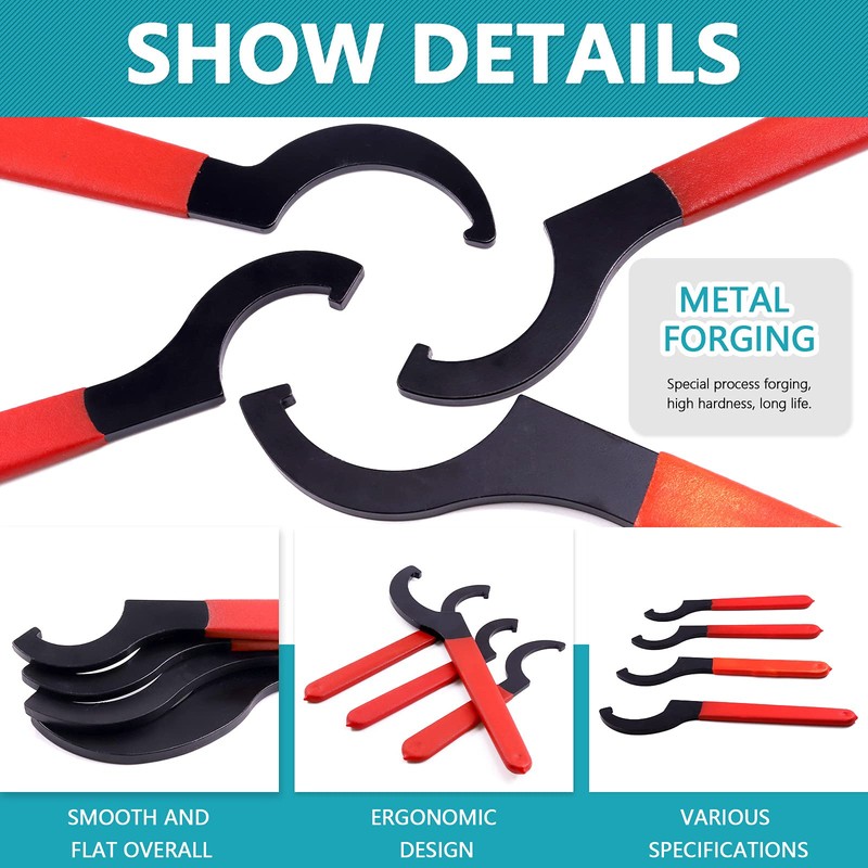 Cimeton 4Pcs Heavy Duty Carbon Steel Coilover Adjustment Spanner Wrench