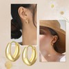 Aretes Mujer - 2 pares de Aretes Dorados Gruesos -