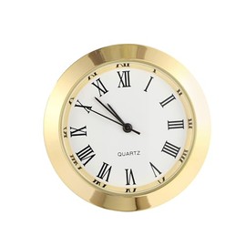 BTFO - Reemplazo de reloj de cuarzo redondo de 1.5 pulgadas, mini movimiento de cuarzo de 1-1/2 pulgadas con números romanos, esfera blan...