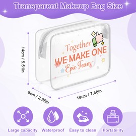 Sazuwu Team Gifts for Employees Clear Makeup Bags with Zipper Team Appreciation Gifts for Coworkers Funny Team Office Gifts Cosmetic Travel Bag Organizer Inspirational Gifts for Work Team