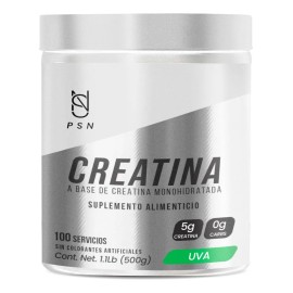 Creatina Monohidratada En Polvo Psn 500g 100 Servicios Uva