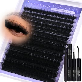 Spiky Lash Clusters Kit 300D Manga Volume Lash Clusters with Spikes 10-22MM Eyelash Clusters D-Curly DIY Lash Extension Kit Dramatic Spiky Look Eyelash Extension Kit by FOINEMYED