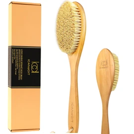 ICANdOIT Very Stiff Dry Brushing Body Brush for Men&Women, Long Handle Dry Skin Brush for Cellulite and Lymphatic Drainage with Natural Agave Cactus Tampico Fiber Bristles