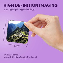 1 x quadratischer MDF-Kühlschrankmagnet – Machu Picchu Peru Mountain 8901