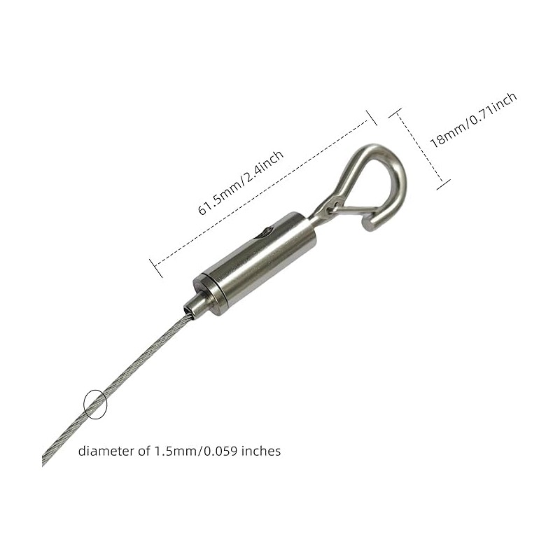 QLXHBOT Adjustable Picture Hanging Wire，6.6FT/2m Mirror Frame Kit, Heavy Duty