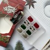Christmas Press on Nails Green Fake Nails Short Square False