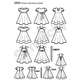 Simplicity Project Runway Pattern 2989 Girls Dresses with Bodice and Skirt Variations Sizes 4-5-6-7-8