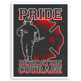 2 x 10cm Firefighter Vinyl Stickers - Fireman Services Laptop Sticker #30072 (10cm Tall)