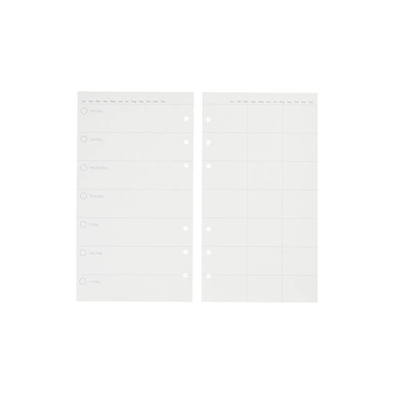 Filofax Personal Clipbook Undated Week to View Refill - White