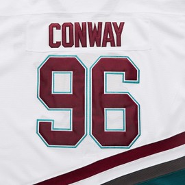 MEBRACS 96 Conway Mighty Ducks Movie Youth Ice Hockey Jersey for Kids (White96, Medium)
