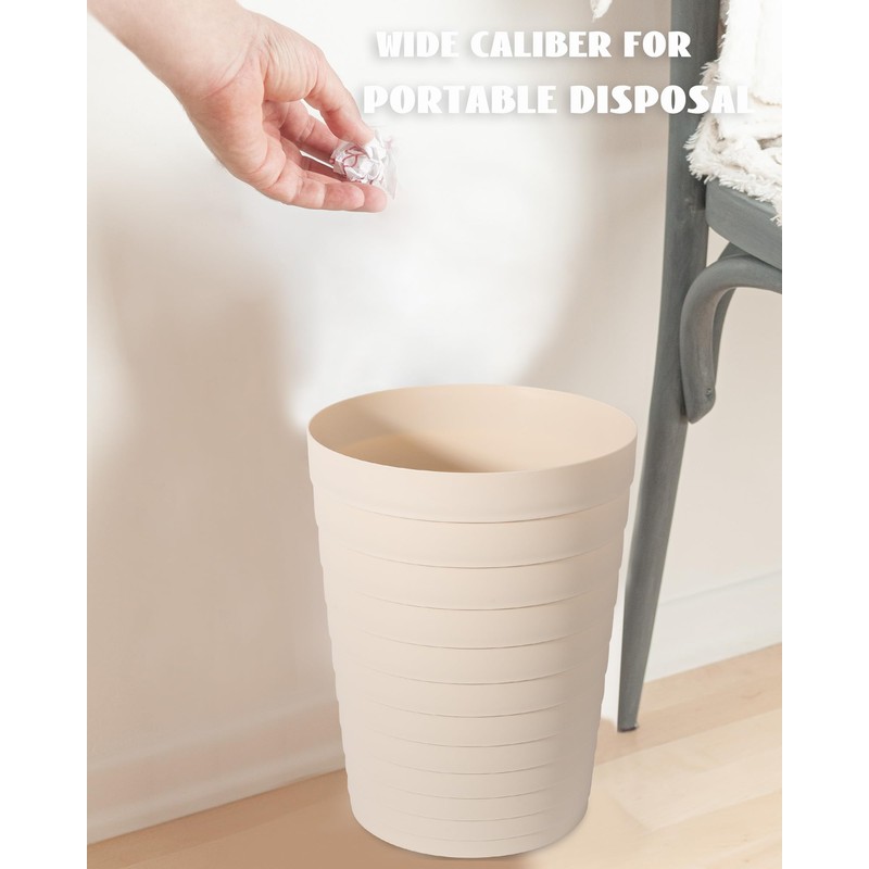 UUJOLY Small Bathroom Trash Can Wastebasket, Plastic Garbage Bin Container