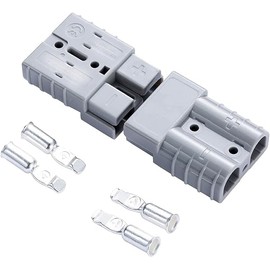2pc Battery Quick Connector Kit 50a Plug Connect Disconnect Winch Trailer (50A 6AWG -Grey)