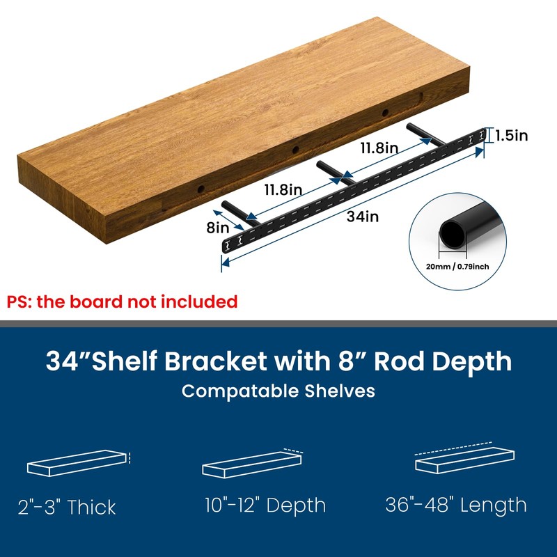 2pcs Floating Shelf Hardware Heavy Duty Hidden Shelf Brackets Support,Wall
