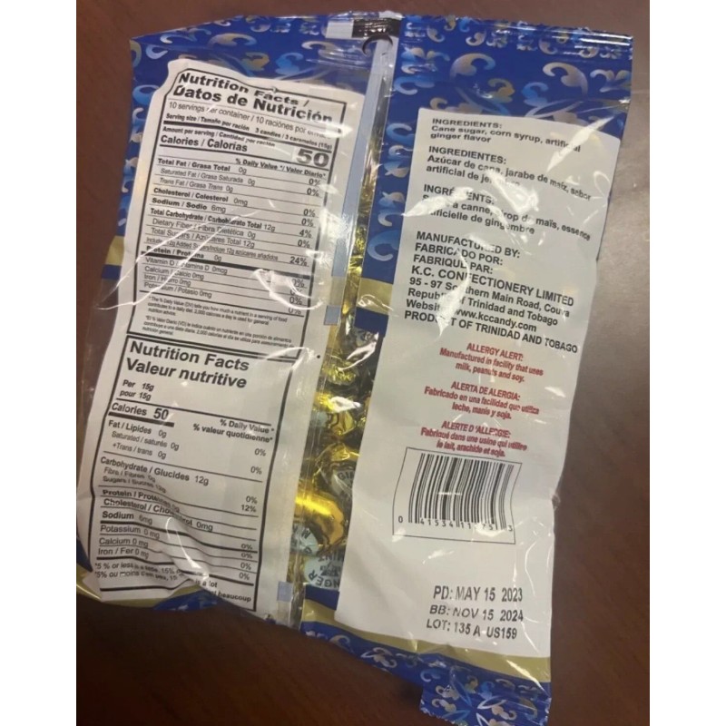 K.C KC Candy- Ginger Mint hard Candy -5.5oz Bag