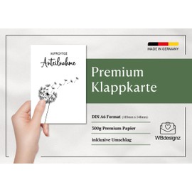 WBdesignz Sympathy Card with Envelope - Dandelion Sympathy Card with Saying - Condolence Card Individual Sympathy (DIN A6)