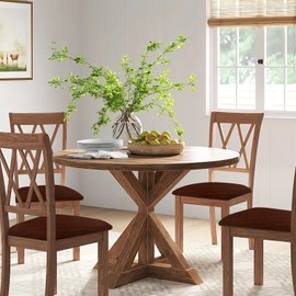Gute Chair Seat Covers, Dining Room Chair Seat Covers with Ties, Stretch Jacquard Chair Covers Protectors for Dining Room Kitchen Chairs - 4 Pcs, Rhombic-Coffee