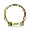 Pre-Engraved Gold Plated Chevron Pattern "Seizure Disorder" Medical ID Bracelets