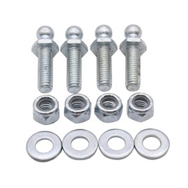 4 pcs/set SHLPDFM Silver 10mm Ball Studs with Hardware 5/16-18 Thread x 1" Long Shank Universal for Auto Boats, Bed Hardware Trucks and various other lift support needs