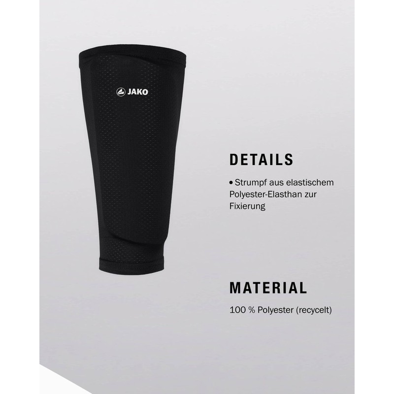 JAKO Unisex Replacement Stocking Shin Pads 2.0, Black, L