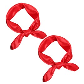 KSBBHDS 2 Scarves for Women, Women's Turban Headbands, Square Chiffon Scarf, Turban for Women Hair, Retro Women's Scarf, Headscarf, Red Turban Scarf for Women, Square Turban, red